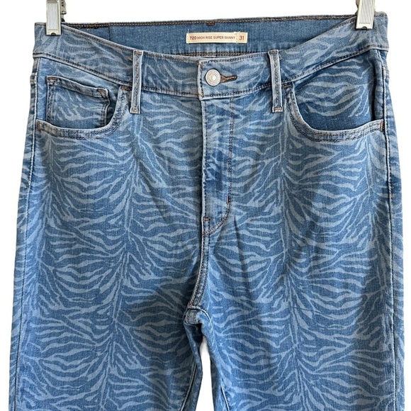 Levi's Denim - Levi's 720 Super High Rise Super Skinny Jeans Zebra Print Sz 31